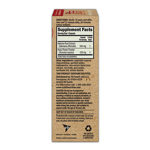 Schiff Valerian Root and Hops Flower Sleep Support, 30 Count (11275)