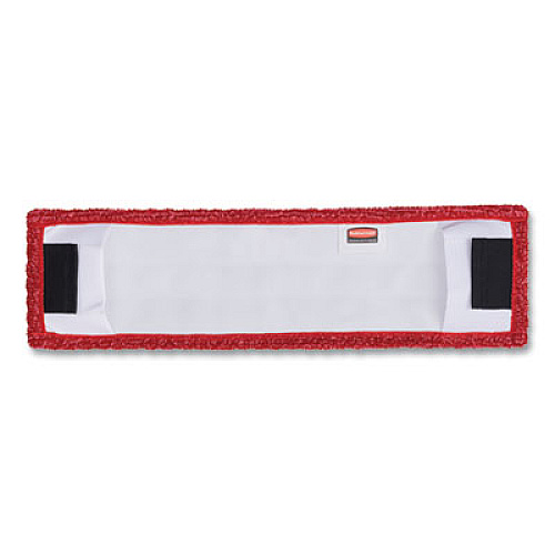Rubbermaid Commercial Adaptable Flat Mop Pads, Microfiber, 19.5 x 5.5, Red, 12/Carton (2132423CT)