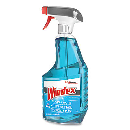 Windex Glass Cleaner with Ammonia-D, 32 oz Capped Bottle with Trigger Spray (695237EA)