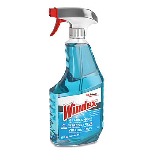 Windex Glass Cleaner with Ammonia-D, 32oz Capped Bottle with Trigger, 12/Carton (695237)