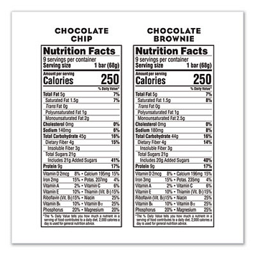 CLIF Bar Energy Bar, Chocolate Brownie and Chocolate Chip, 2.4 oz, 18/Box (CCC31576)