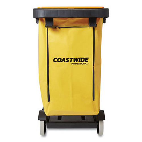 Coastwide Professional Click-Connect Janitorial Cart, 3 Shelves, 43.2 x 22 x 46.3, Black/Gray (24380828)