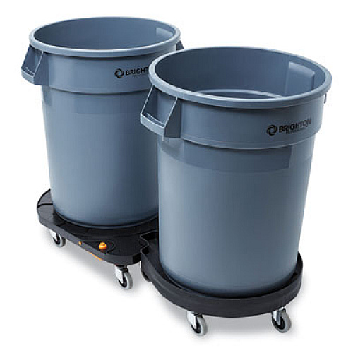Coastwide Professional Click-Connect Waste Receptacle Dolly, Female End, For 32-44 gal Receptacles, 22.25 x 20.3 x 6.6, Black (24380832)