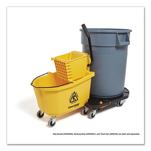 Coastwide Professional Click-Connect Waste Receptacle Dolly, Male End, For 32-44 gal Receptacles, 29.8 x 21.9 x 6.6, Black/Orange (24380833)