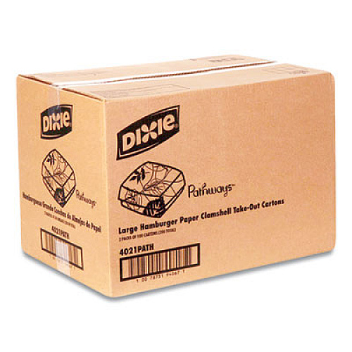 Dixie 24451833 Paperboard Clamshell Sandwich Box