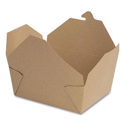 Dixie 24451846 Reclosable One-Piece Natural-Paperboard Take-Out Box