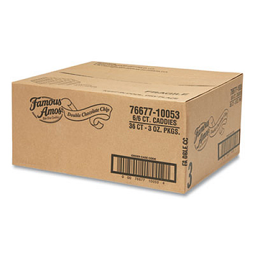 Famous Amos Cookies, Double Chocolate Chip, 3 oz Bag 60/Carton (10052)