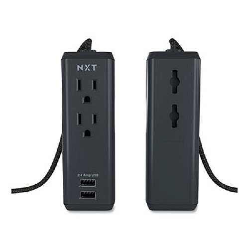 NXT Technologies Indoor Extension Cord with USB Ports, 8 ft, Black (24399998)
