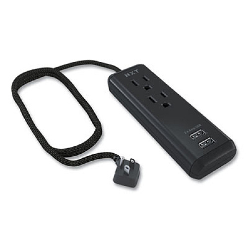 NXT Technologies Indoor Extension Cord with USB Ports, 8 ft, Black (24399998)