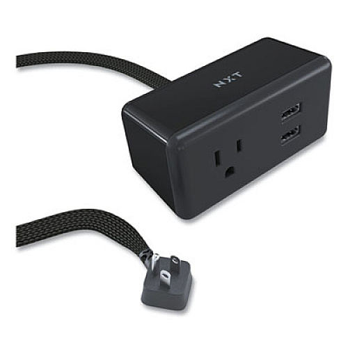 NXT Technologies Indoor Extension Cord with USB Ports, 5 ft, Black (24400000)