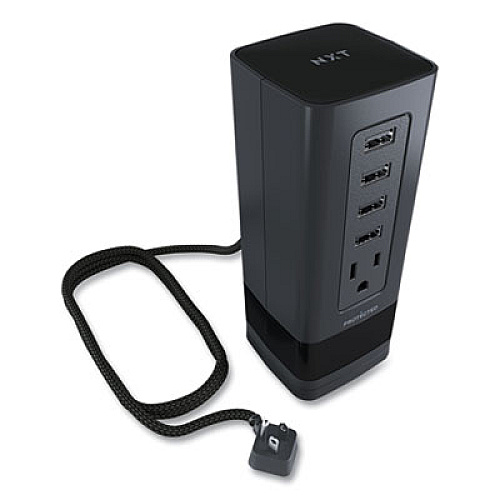 NXT Technologies Surge Protector, 1 AC Outlet, 4 USB Ports, 5 ft Cord, 900 J, Black (24429645)