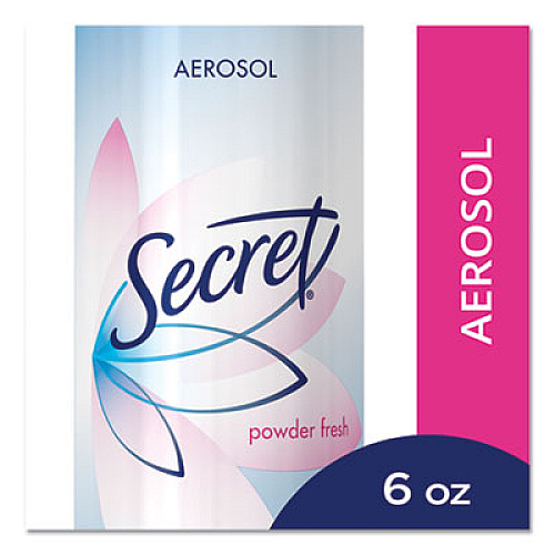 Secret Aerosol Spray Antiperspirant and Deodorant, Powder Fresh,6 oz Aerosol Spray Can, 12/Carton (71108CT)