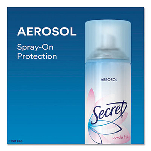 Secret Aerosol Spray Antiperspirant and Deodorant, Powder Fresh,6 oz Aerosol Spray Can, 12/Carton (71108CT)