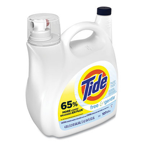 Tide Free and Gentle Liquid Laundry Detergent, 107 Loads, 154 oz Pump Bottle (57471)
