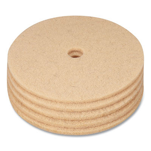 Coastwide Professional Burnishing Floor Pads, 27" Diameter, Tan, 5/Carton (203246)