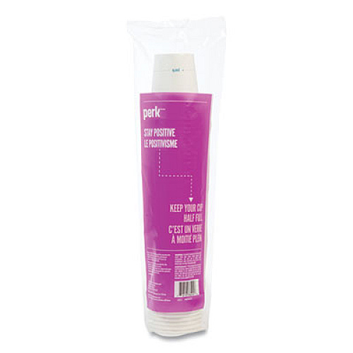 Perk White Paper Hot Cups, 8 oz, 100/Pack (24431632)