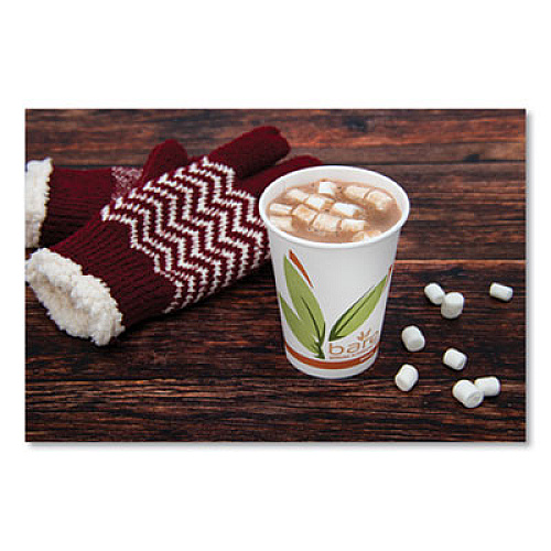 Dart Bare by Solo Eco-Forward Recycled Content PCF Paper Hot Cups, 12 oz, Green/White/Beige, 1,000/Carton (412RCN)