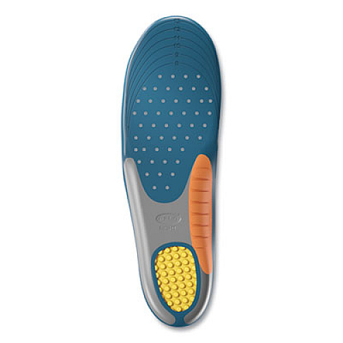 Dr. Scholl's Pain Relief Orthotic Heavy Duty Support Insoles, Men, Men's Sizes 8 to 14, Gray/Blue/Orange/Yellow, Pair (59048)