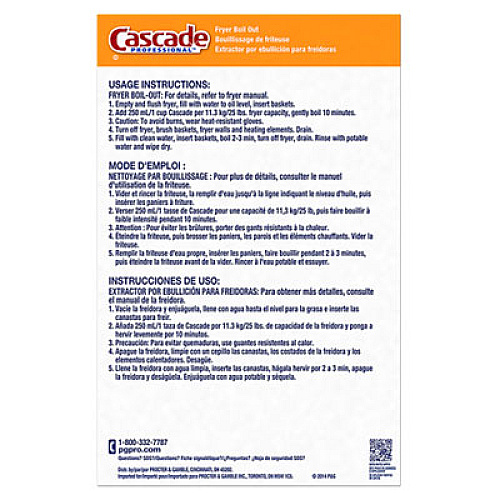 Cascade Professional Fryer Boil Out, Concentrated Powder, 85 oz Box, 6/Carton (59097)