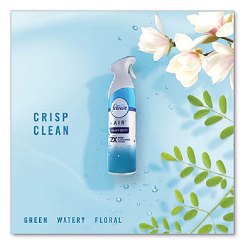 Febreze AIR, Heavy Duty Crisp Clean, 8.8 oz Aerosol Spray, 6/Carton (19924)