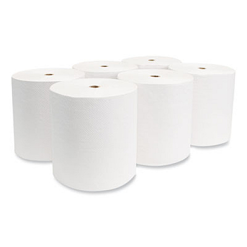 Morcon Tissue Valay Proprietary Roll Towels, 1-Ply, 8" x 800 ft, White, 6 Rolls/Carton (VW888)