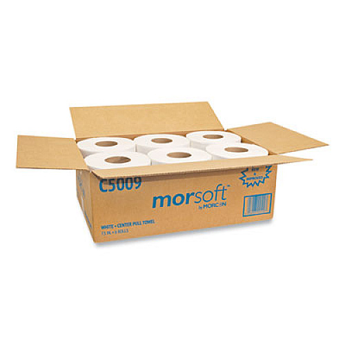 Morcon Tissue Morsoft Center-Pull Roll Towels, 2-Ply, 8" dia., 500 Sheets/Roll, 6 Rolls/Carton (C5009)