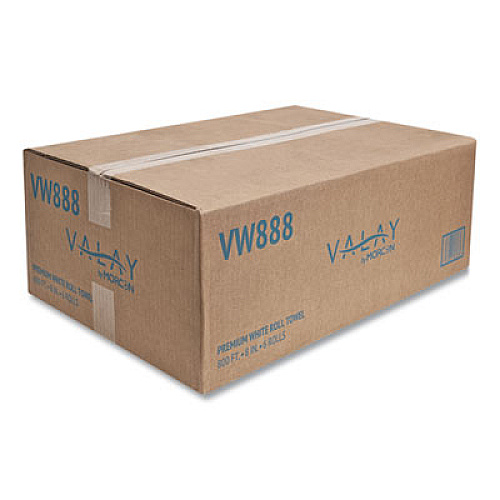 Morcon Tissue Valay Proprietary Roll Towels, 1-Ply, 8" x 800 ft, White, 6 Rolls/Carton (VW888)