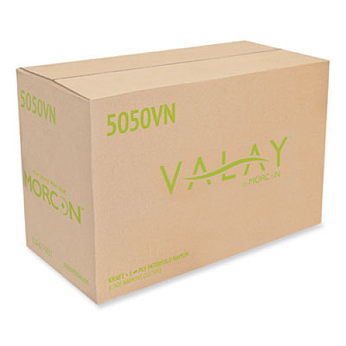 Morcon Tissue Valay Interfolded Napkins, 1-Ply, 6.3 x 8.85, Kraft, 6,000/Carton (5050VN)