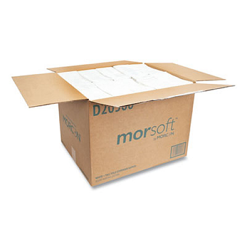 Morcon Tissue Morsoft Dispenser Napkins, 1-Ply, 6 x 13, White, 500/Pack, 20 Packs/Carton (D20500)