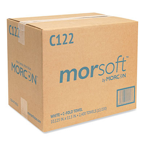 Morcon Tissue Morsoft C-Fold Paper Towels, 11 x 10.13, White, 200 Towels/Pack, 12 Packs/Carton, 2,400 Towels/Carton (C122)