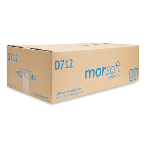 Morcon Tissue Morsoft Dispenser Napkins, 1-Ply, 3.5 x 5, White 400/Pack, 20 Packs/Carton (D712)