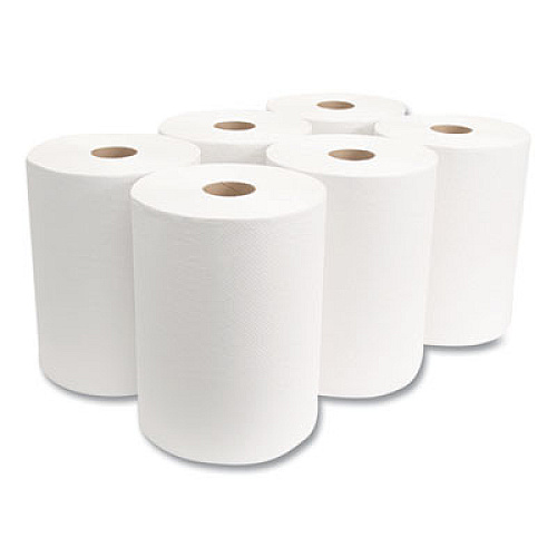 Morcon Tissue 10 Inch Roll Towels, 1-Ply, 10" x 800 ft, White, 6 Rolls/Carton (W106)