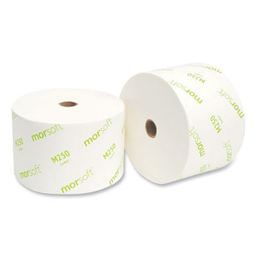Morcon Tissue Small Core Bath Tissue, Septic Safe, 2-Ply, White, 1,250 Sheets/Roll, 24 Rolls/Carton (M250)