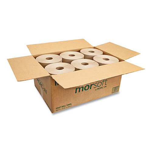 Morcon Tissue 10 Inch Roll Towels, 1-Ply, 10" x 800 ft, Kraft, 6 Rolls/Carton (R106)