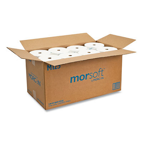 Morcon Tissue Small Core Bath Tissue, Septic Safe, 1-Ply, White, 2,500 Sheets/Roll, 24 Rolls/Carton (M125)