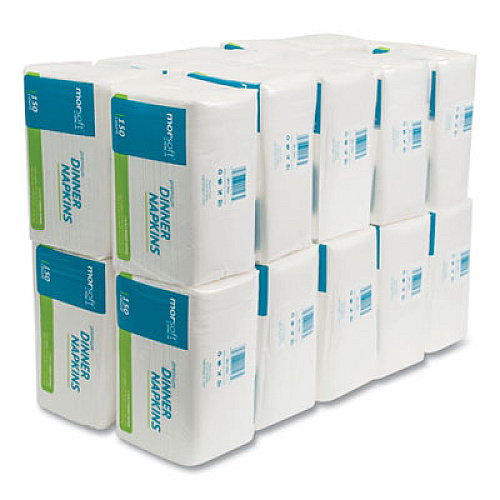 Morcon Tissue Morsoft Dinner Napkins, 2-Ply, 14.5 x 16.5, White, 3,000/Carton (3466)