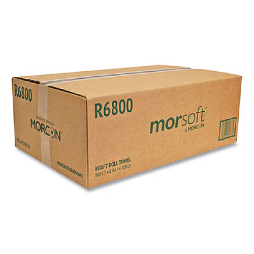 Morcon Tissue Morsoft Universal Roll Towels, 1-Ply, 8" x 800 ft, Brown, 6 Rolls/Carton (R6800)