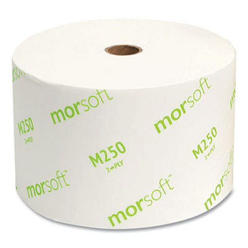 Morcon Tissue Small Core Bath Tissue, Septic Safe, 2-Ply, White, 1,250 Sheets/Roll, 24 Rolls/Carton (M250)