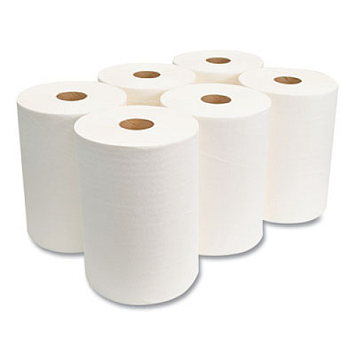 Morcon Tissue 10 Inch TAD Roll Towels, 1-Ply, 10" x 500 ft, White, 6 Rolls/Carton (M610)