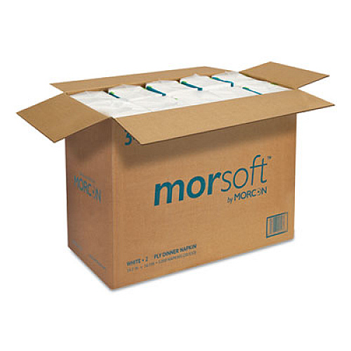 Morcon Tissue Morsoft Dinner Napkins, 2-Ply, 14.5 x 16.5, White, 3,000/Carton (3466)