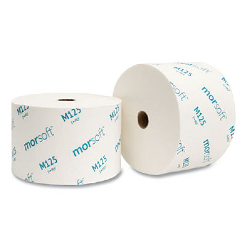 Morcon Tissue Small Core Bath Tissue, Septic Safe, 1-Ply, White, 2,500 Sheets/Roll, 24 Rolls/Carton (M125)