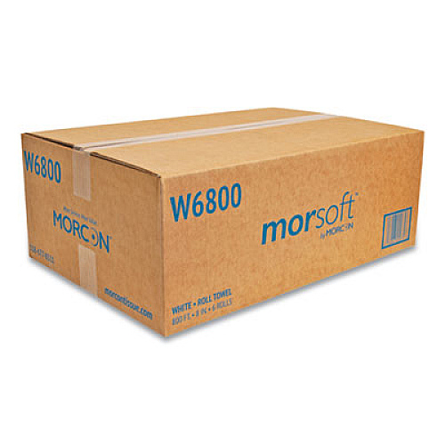Morcon Tissue Morsoft Universal Roll Towels, 1-Ply, 8" x 800 ft, White, 6 Rolls/Carton (W6800)