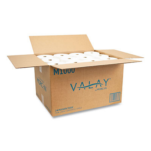 Morcon Tissue Small Core Bath Tissue, Septic Safe, 2-Ply, White, 1,000 Sheets/Roll, 36 Rolls/Carton (M1000)