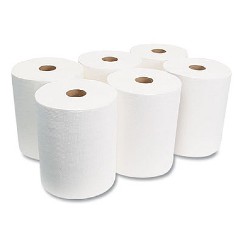 Morcon Tissue 10 Inch TAD Roll Towels, 1-Ply, 10" x 700 ft, White, 6 Rolls/Carton (VT8010)