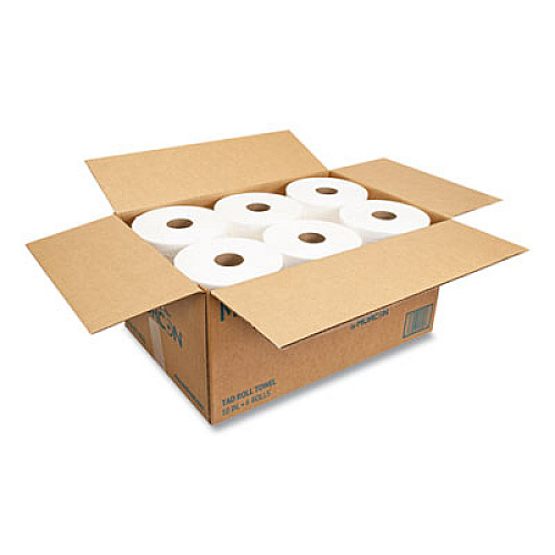 Morcon Tissue 10 Inch TAD Roll Towels, 1-Ply, 10" x 500 ft, White, 6 Rolls/Carton (M610)