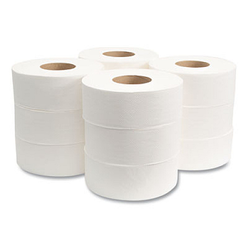 Morcon Tissue Jumbo Bath Tissue, Septic Safe, 2-Ply, 3.3" x 500 ft, White, 12 Rolls/Carton (129X)