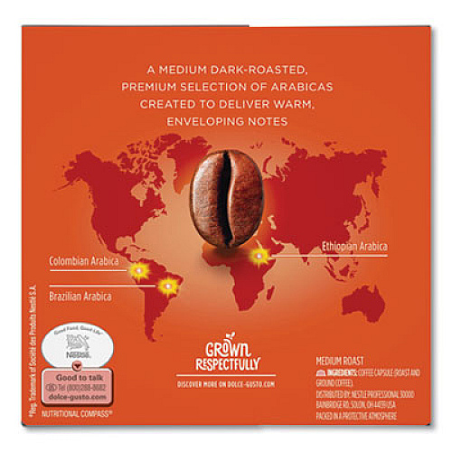 Dolce Gusto Coffee Capsules, Medium Roast, 12 oz, Capsule, 3/Carton (77319)