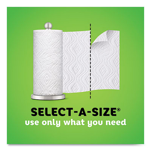 Bounty Select-a-Size Kitchen Roll Paper Towels, 2-Ply, White, 5.9 x 11, 123 Sheets/Roll, 8 Double Plus Rolls/Pack (66924)
