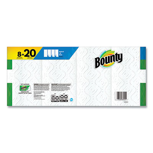 Bounty Select-a-Size Kitchen Roll Paper Towels, 2-Ply, White, 5.9 x 11, 123 Sheets/Roll, 8 Double Plus Rolls/Pack (66924)
