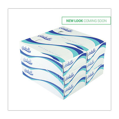 Windsoft Facial Tissue, 2 Ply, White, Pop-Up Box, 100 Sheets/Box, 6 Boxes/Pack (WIN2430)